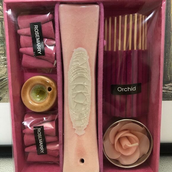 NIB: Incense & Candle Gift Set - Orchid & Rosemary - Picture 4 of 6